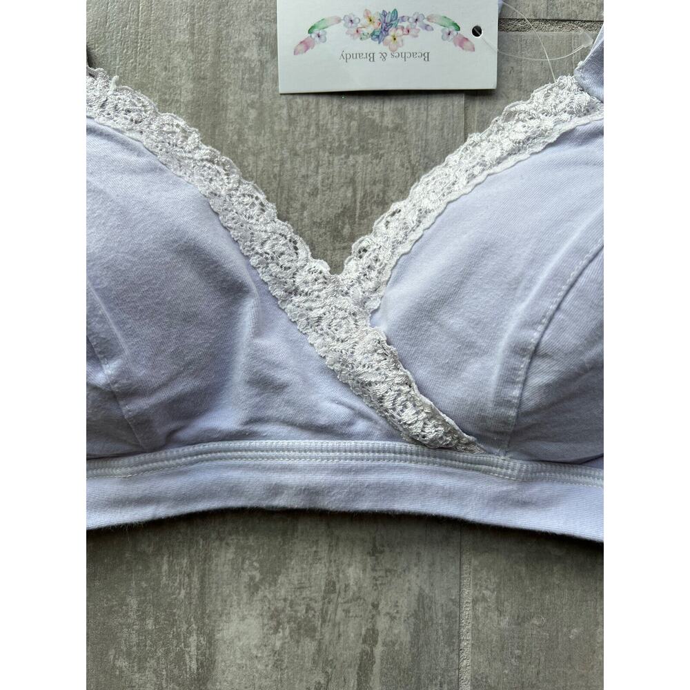 Maternity Nursing Bra Cotton Pregnancy Wireless Breast Feeding Wire Free Sleep L - Picture 4 of 9